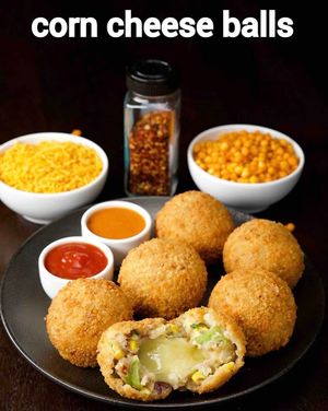 Corn Cheese Balls
玉米起司球

corn cheese poppers, (children's favorite)
Cottage cheese made with green peas along with spices and gravy. at Mahi & Mandi's Curry Corner - 雙蔓印度餐廳 in Hualien