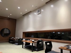 Some of the seating options   at Izanami in Santa Fe