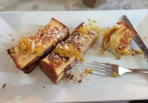 pineapple and coconut French toast! at Cafe Cultura in San Juan