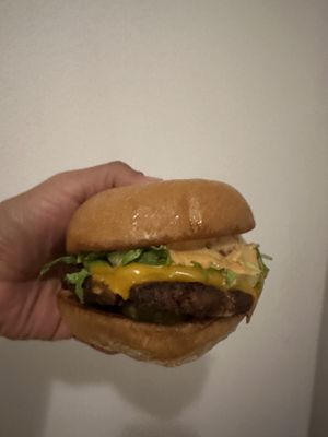 Smash burger was a smash😄 at JJs Southern Vegan in Brooklyn