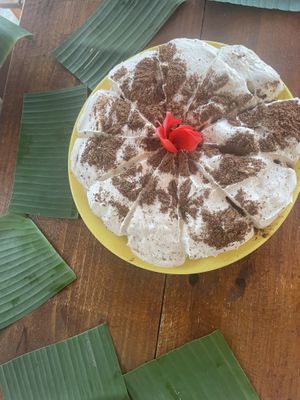 The best vegan cake we have ever had  at Passiflora in Morro De Sao Paulo