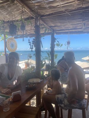Beautiful restaurant right on the 1st beach with ocean view - can’t get any better!  at Passiflora in Morro De Sao Paulo