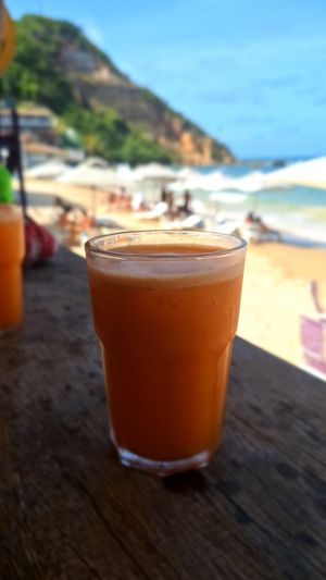 Fresh fruit juice at Passiflora in Morro De Sao Paulo