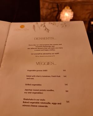 The menu at Marie Miner Gastrospace in Santiago De Compostela