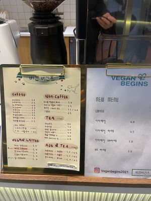 Drink menu  at VeganBegins - 비건비긴즈 in Suwon