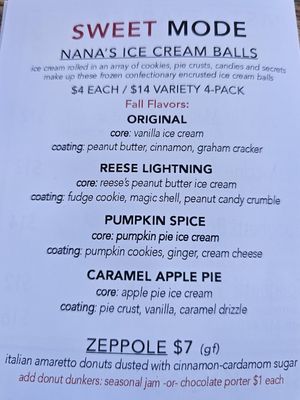 October 2024 - The Bee symbol means vegan option available at Mode Brewing & Kitchen in Orangevale