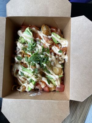 Bang Bang Cauliflower with Crispy Pierogies  at Loaded Pierogi in Ottawa