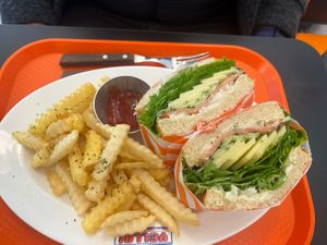 Soy ham sandwich with chips   at Yella in Gyeongju-si