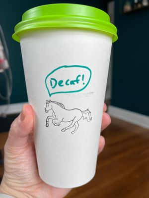 Fun cup design! at Cafe Goodluck in Dartmouth