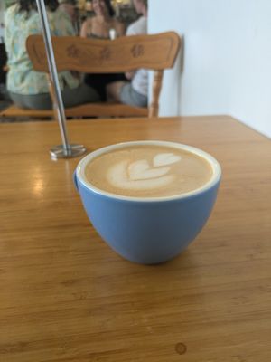 Soy latte, delicious, well made coffee at Cafe Goodluck in Dartmouth