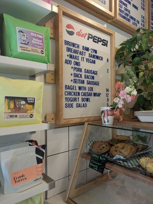 Vegan baked goods and brunch menu at Cafe Goodluck in Dartmouth