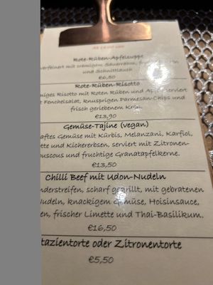 daily menu  at Cafe Stein in Vienna
