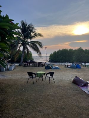 open air area (coffee shop right there too!)  at JJs Bar & Grill in Koh Phayam