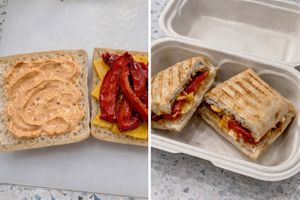 Roasted Peppers, Chipotle Sauce and Cheddar Cheese. Vegetarian! at Gypsy Moon Market in Celebration