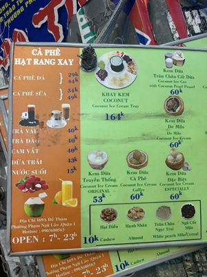 Menu ( all vegan)  at Codonut in Ho Chi Minh City