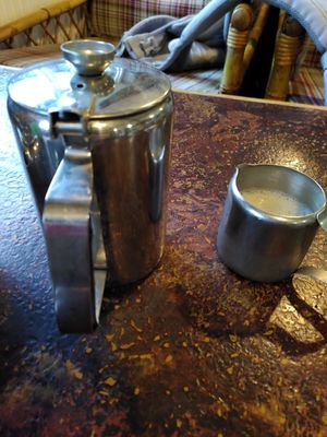 Extra pot of hot water! Oat milk (February 2024) at Pennau Craft & Coffee Shop in Aberystwyth