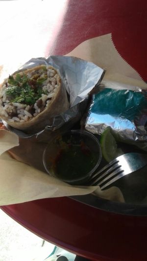 Jerusalem Wrap: caramelized onions, Brown rice, lentils, and cilantro at Razan's Organic Kitchen in Berkeley