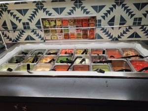 Salsa bar at Taco Fiesta in Baltimore