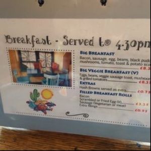 breakfast card at Cafe Arriba in Isle Of Skye