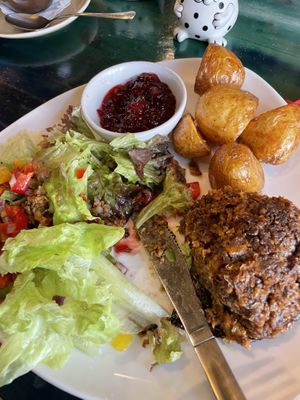 Vegan nut roast with sweet potato haggis  at Cafe Arriba in Isle Of Skye