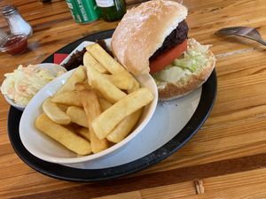 rather special vegan burger  at Cafe Arriba in Isle Of Skye
