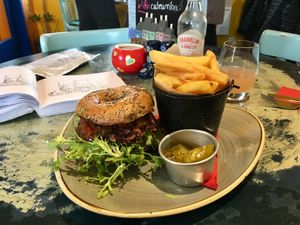vegan burger at Cafe Arriba in Isle Of Skye