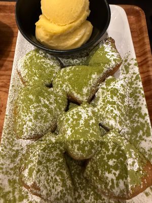 Matcha Donuts and Mango Sorbet at Grace Street Coffee & Dessert in New York City