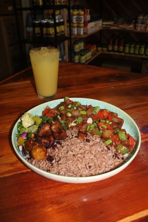   at Sattdown Jamaican Grill in Studio City