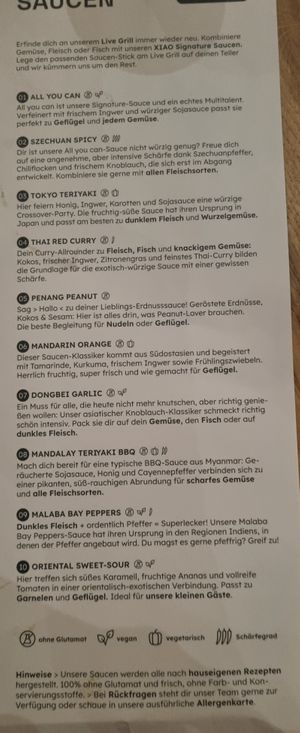 10 different sauces at Xiao in Bornheim