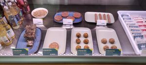 Vegan meat at La Bouchée Végé in Paris