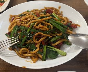 Lagman noodles  at Diyar Uyghur Food in Tashkent
