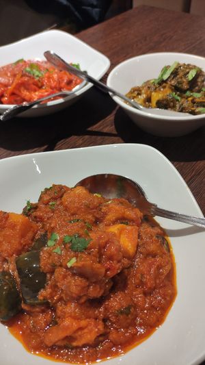 Begun kudu bhoona (added tofu) at Zaika  in Stonehouse