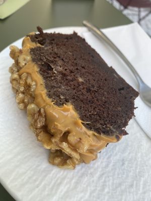 Chocolate bananabread with peanut butter and caramell  at Momo Coffeeart in Feldkirch
