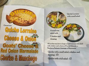 menu at Beggars Belief Cafe in Scarborough