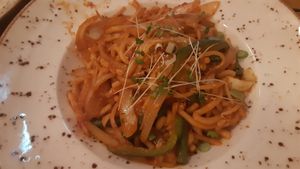 Udon vegetable noodles at Boss Stop Restaurant in Dublin