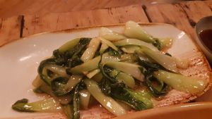 Sautéed greens at Boss Stop Restaurant in Dublin