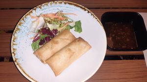 Vegan spring rolls at Boss Stop Restaurant in Dublin