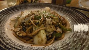Udon with vegetables at Boss Stop Restaurant in Dublin