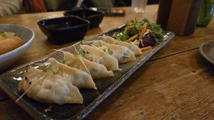 Veggie dumplings at Boss Stop Restaurant in Dublin