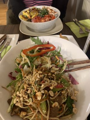   Noodles with mock meat and vegetables  at Veganam in Leipzig