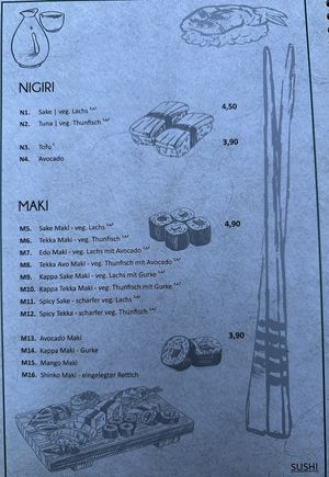 Speisekarte Sushi  at Veganam in Leipzig
