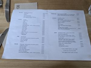 Menu at Eccwôd in Epinal