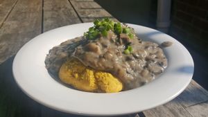 Biscuits and mushroom gravy at The Angry Baker - Olde Towne East in Columbus