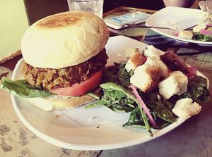Vegan Curry Burger at The Angry Baker - Olde Towne East in Columbus