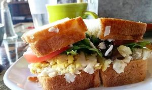 Faux egg at The Angry Baker - Olde Towne East in Columbus