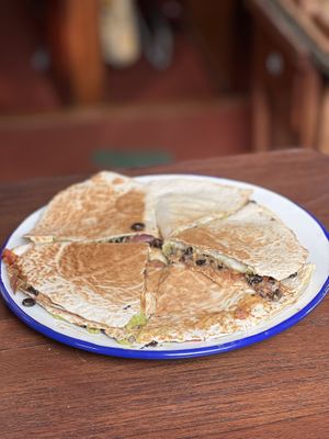 Vegan quesadilla   at Eco Sailors in Lipari