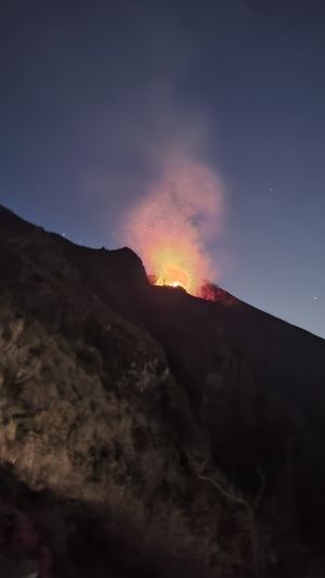 Stromboli erupts at Eco Sailors in Lipari