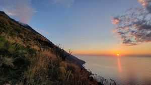 Sunset at Stromboli at Eco Sailors in Lipari
