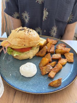 This was a take on a fish burger, and was so good!  at Le Rouge-gorge Restaurant in Menton