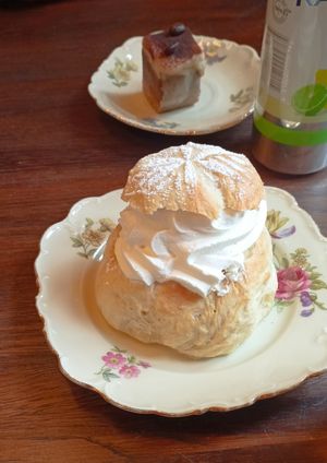 Tiramisu and semla. at Nomi the Karakal in Malmo